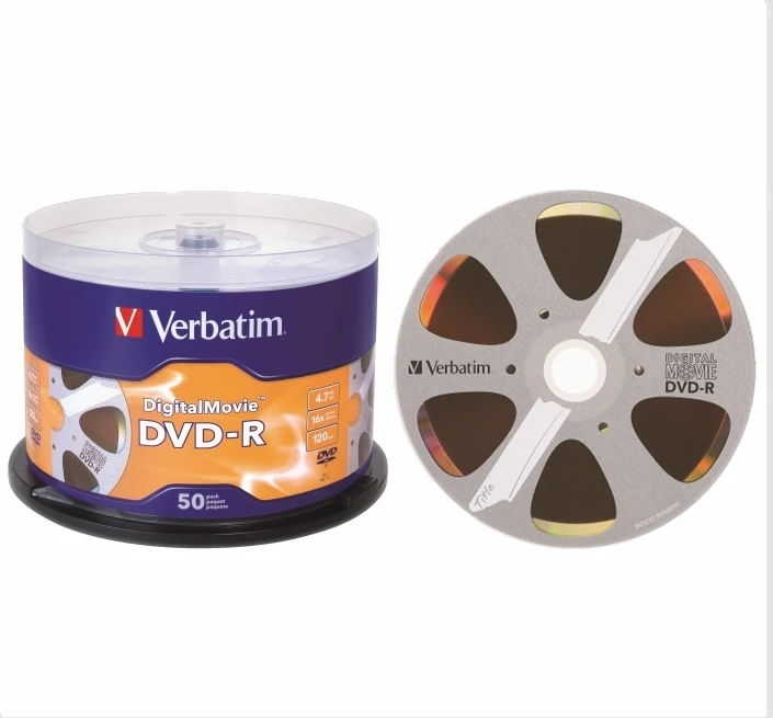 

Verbatim DigitalMovie DVD-R Discs 4.7GB DATA-120MIN 16X Speed Blank Discs Empty DVD-R 50pack