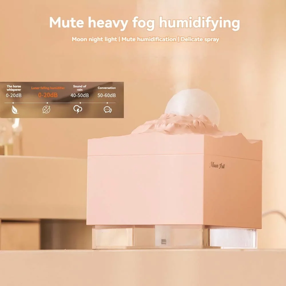New Moonfall Humidifier Convenient Aroma Diffuser Desktop Ornament Creative Moon with Sleeping Light Night Light 4