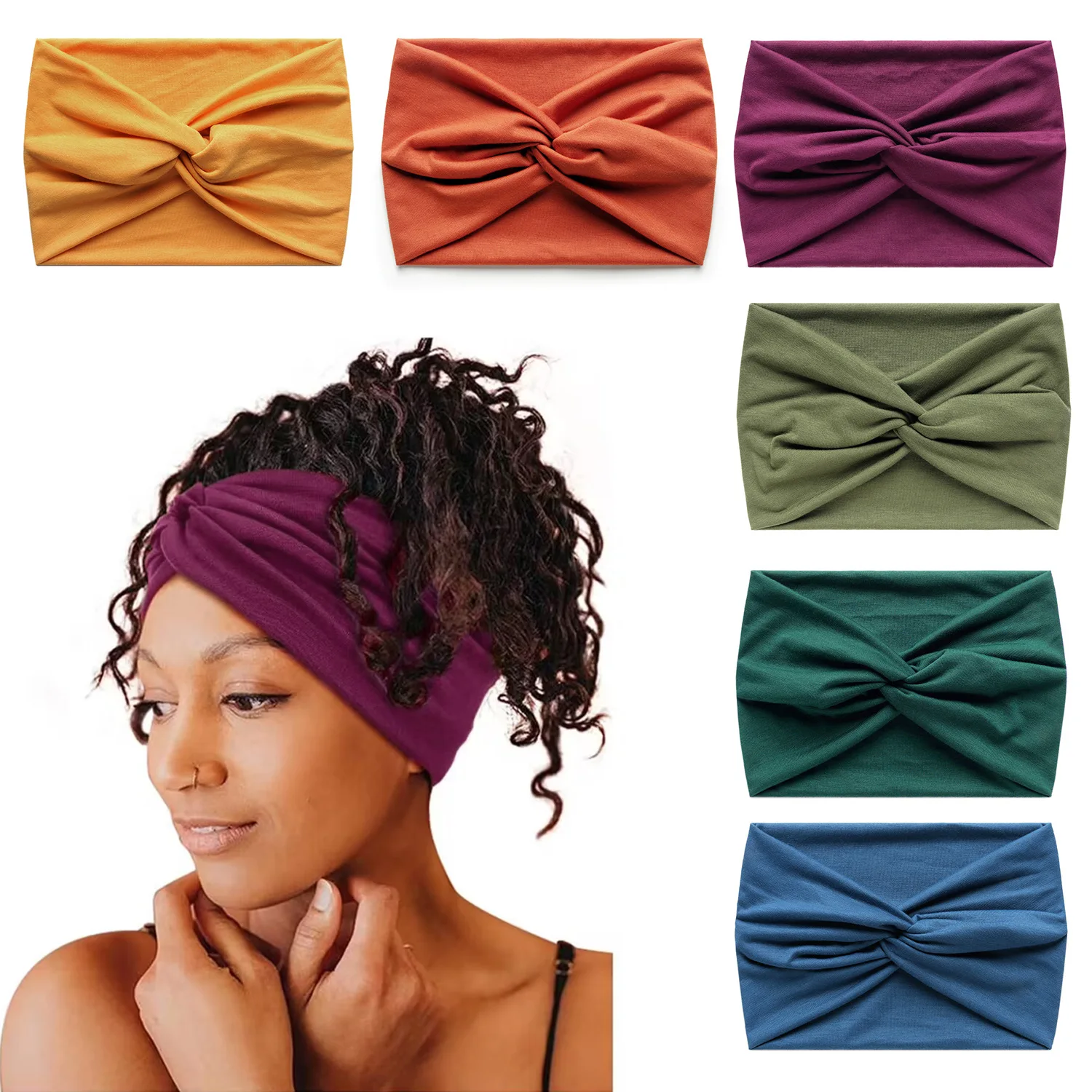 Yeshan Diademas Anchas Para Mujer, Bohemias, Bandeau, Con Nudo, Para El