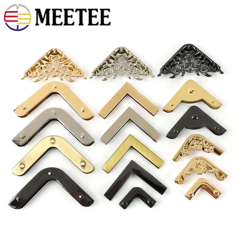 4/10pcs Meetee Bag Edge Corner Metal Buckles Purse Handbag Edges Protection Decor Clip Clasp for Bags Hardware Accessories