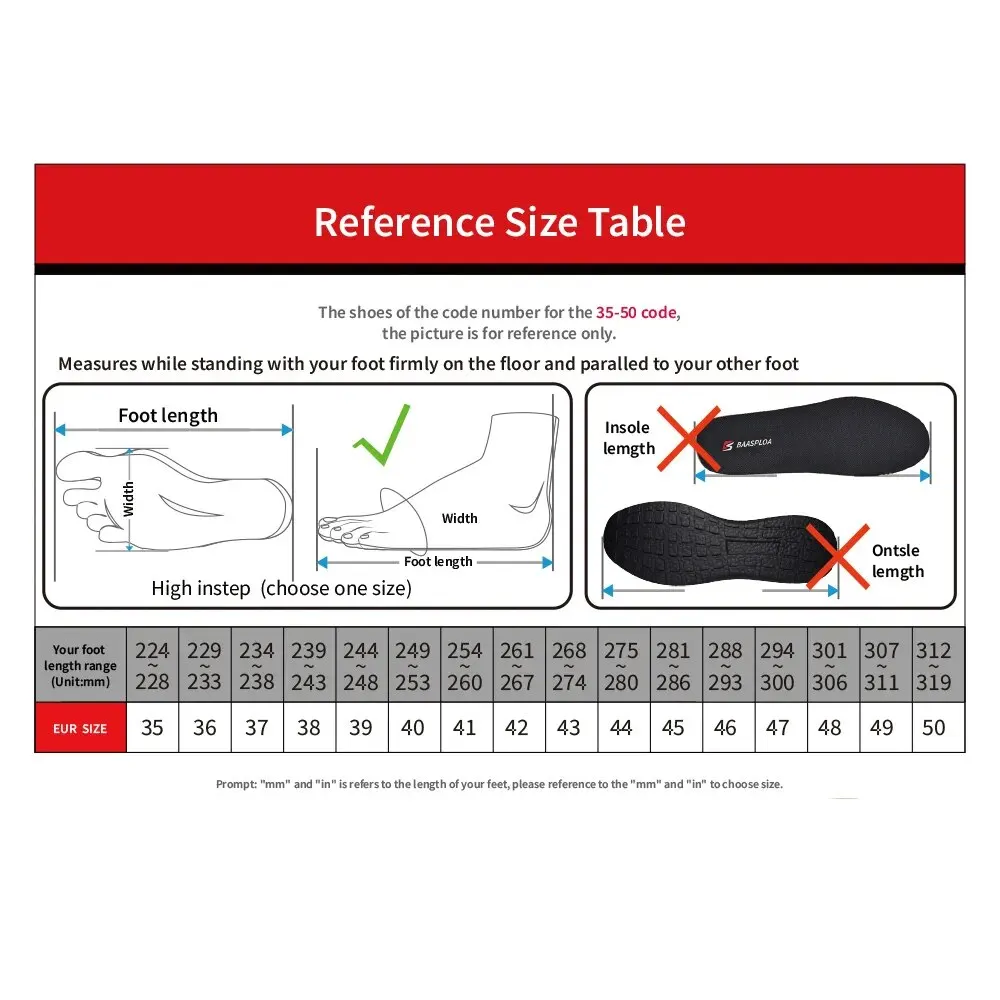 Running Shoes Baasploa Men Casual Waterproof Running Shoes Fashion Leather Tenis Shoes Non-slip Wear-resistant Male Sport Lightweight