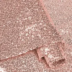 Sparkling Sequin Embroidered Mesh Fabric for Elegant Decor & Fashion (Rose Gold)