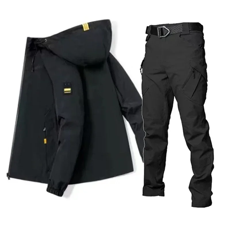 

2023 Men's Fishing Suit Jacket Suit Tactical Pants Outdoor Mountaineering and Cycling Sports Waterproof and Sunscreen Clothing
