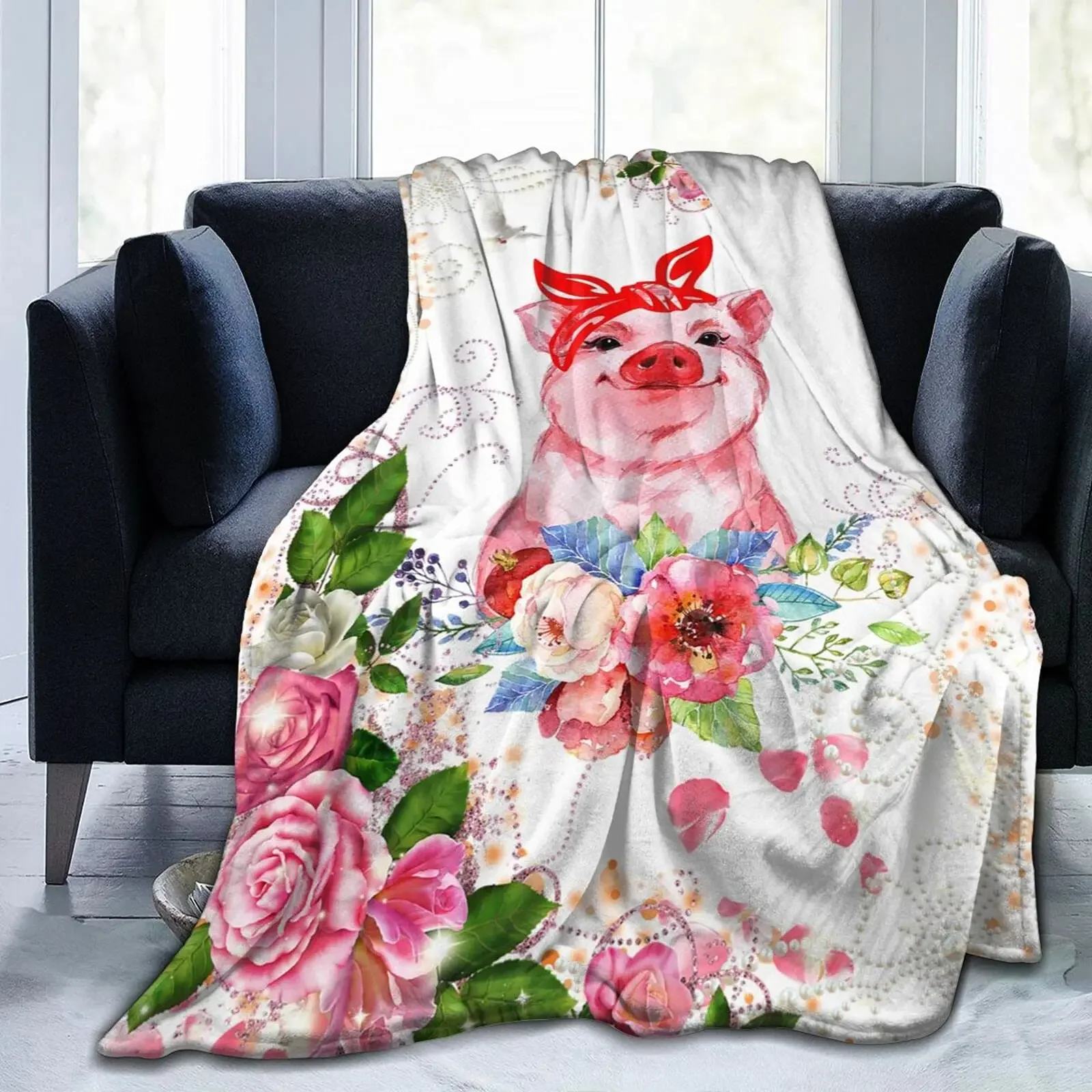 Pig Blanket Gifts for Women Pig Lovers,Pink Pig Blankets for Girls