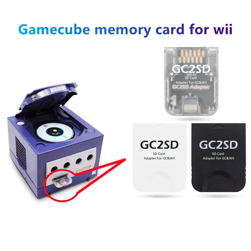 Gamecube Memory Card Reader For Wii 512gb Gc2sd Micro Sd Card Adapter