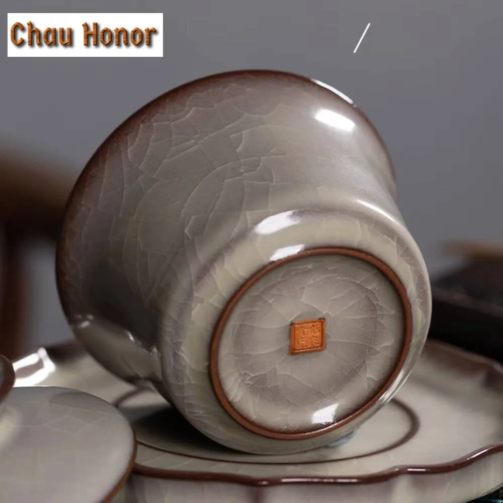 160ml Retro Longquan Celadon Gaiwan Handmade Ruby Tea Brewing Cup Tea Tureen Tea Maker Cover Bowl Teaware Supplies Ornament Gift