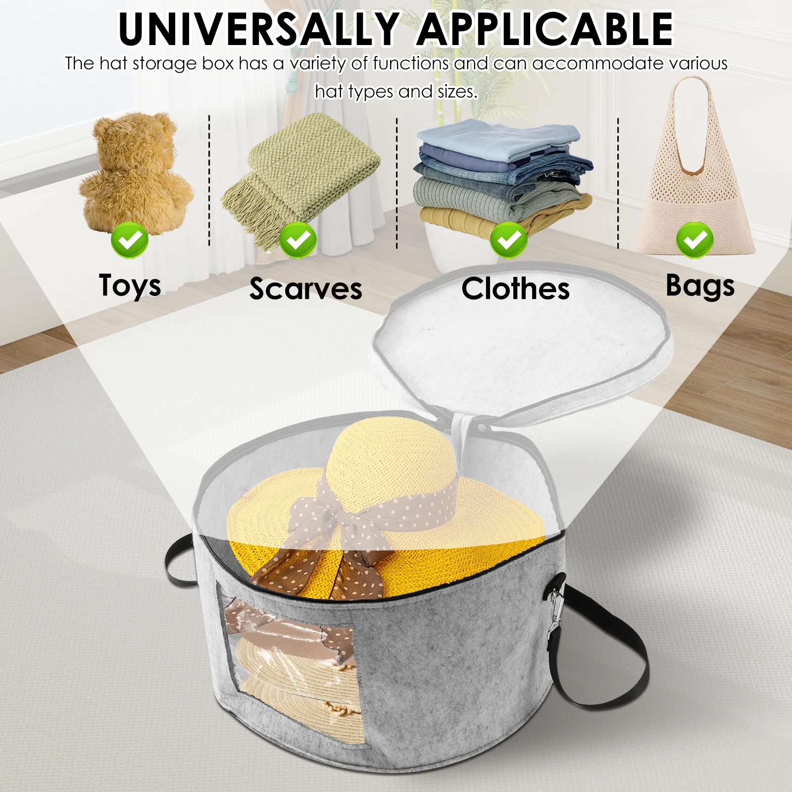 Foldable Nonwoven Storage Box for Hats and Toys
