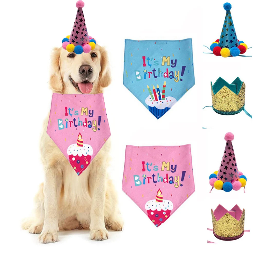 Title 1, Cute Pet Birthday Caps/Bibs Sequin Design Headw...