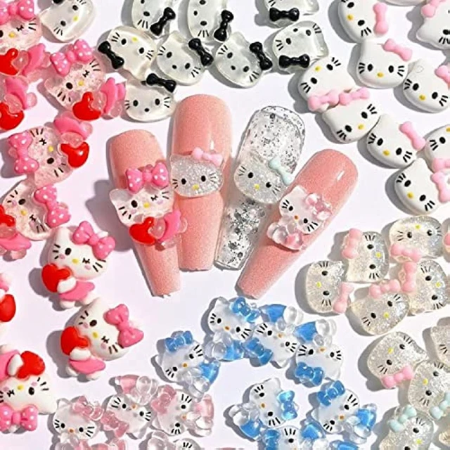 Sanrioed Hello Kitty Nail Charms kawaii Kuromi My Melody Cartoon Jewelry  Charms for Nails Gems 3d Nail Art Decorations - AliExpress