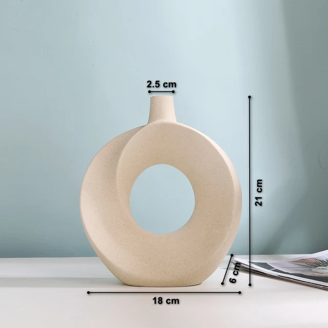 Creative Donut Shape Vases Simple Color Home Decorative Flower