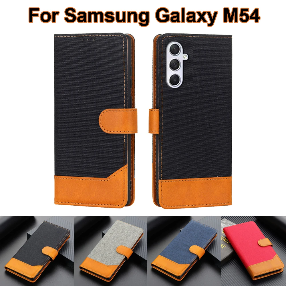 For Samsung Galaxy M54 5G, Fashion 3D Grid Wallet Flip Leather