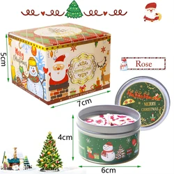 Holiday Aromatherapy Soy Wax Candle Set with Dried Flowers & Romantic Scents (Rose)