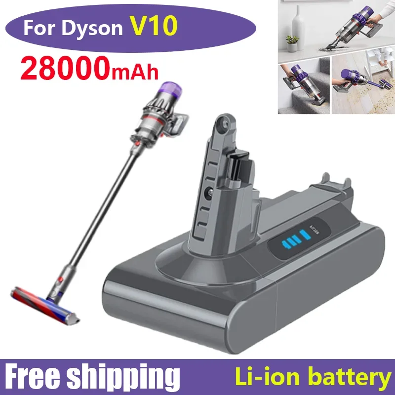 2024 Dyson V10 Sv12 Batteria Ricaricabile 25.2V 28000Mah Per Dyson V10 Absolute Sostituibile Fluffy Cyclone Aspirapolvere Batteria