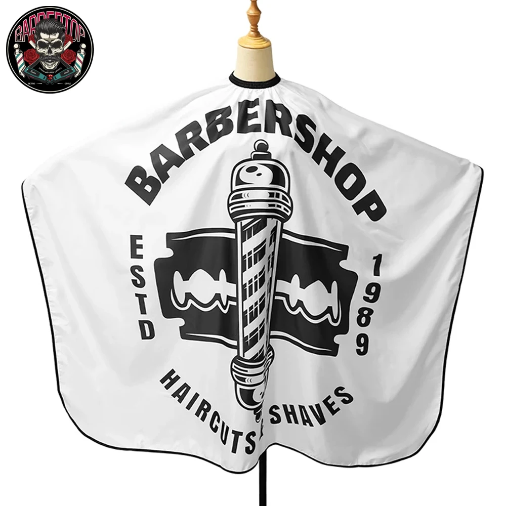 

Barber white Haircut Cape Cloth Hairdresser Hair Cut Cape Hairdress Gown Hairdressing Coat Barbershop Styling Tools Accessories