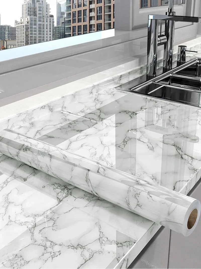 Marble Self Adhesive Wallpaper PVC Contact Paper Waterproof Oil-proof Vinyl Wall Stickers for Kitchen Decorative Film Home Decor clothing covers moisture proof suit coat dust cover nurse print home wardrobe hanging garment bags storage bag clothes organizer