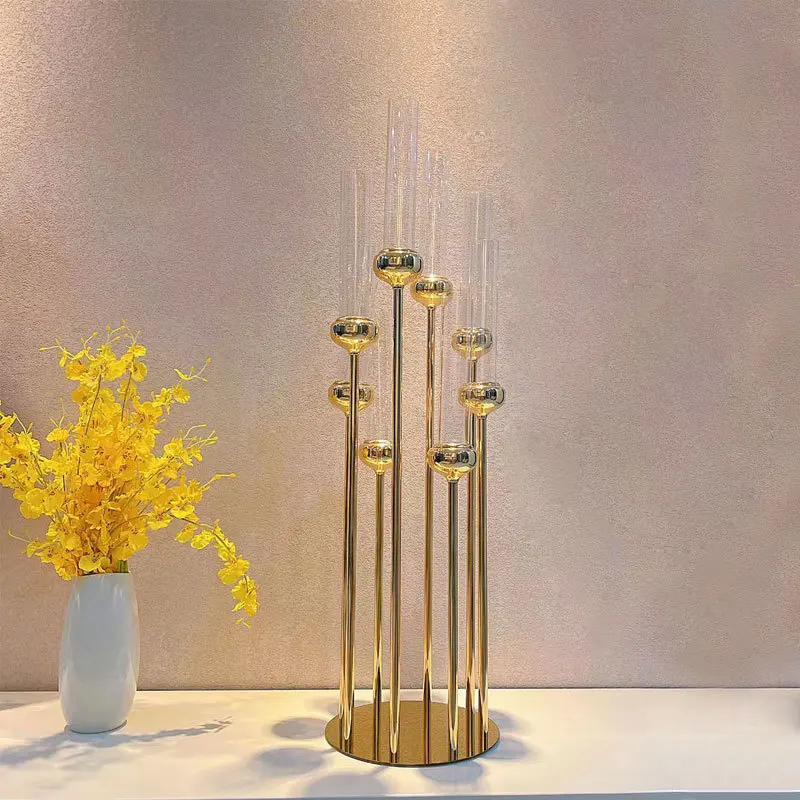 

10 pcs 5pcs Metal Candelabras 91 CM Height 8 Arms Candle Holders Luxury Wedding Table Centerpiece Candlesticks Home Decoration