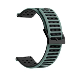 Breathable 22mm Sport Wrist Strap - Soft Silicone Band for 22mm (Olive Green)