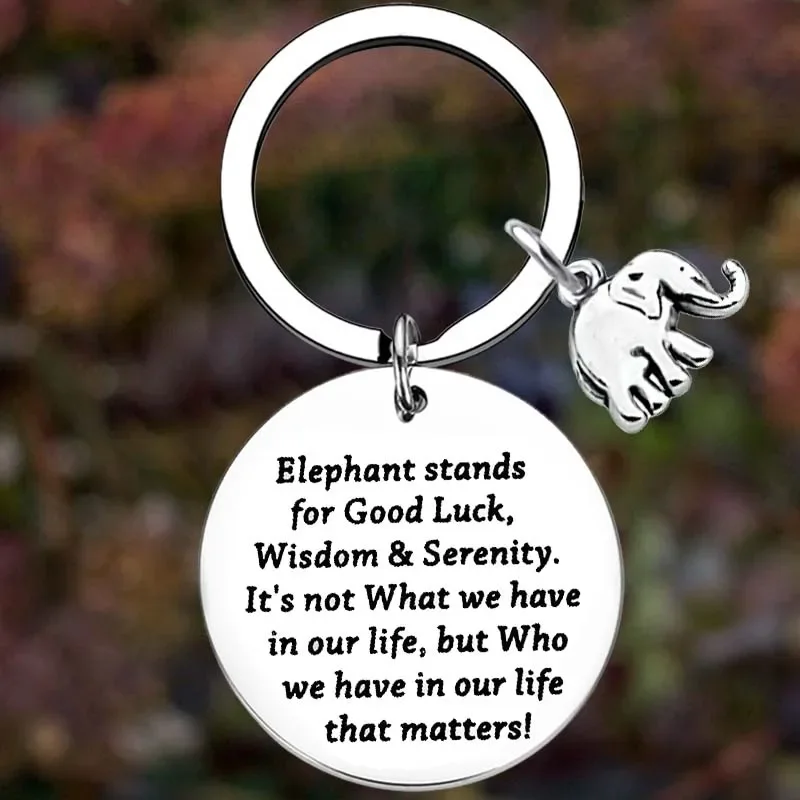 

Metal Good Luck Gift Elephant Keychain Lucky Elephant Key Chain Pendant Jewelry Elephant Lover Gift Wish Wisdom Gift For Friends