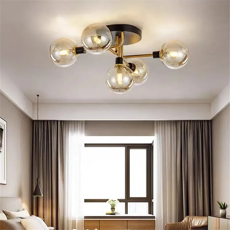 

Nordic Glass Ceiling Light G9 LED Industrial Metal Light for Bedroom Living Room Dining Room Study Home Indoor Loft Light