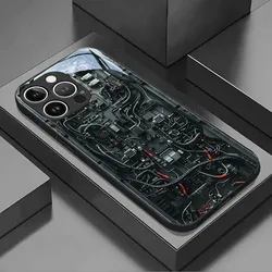 Creative Mechanical Circuit Design Phone Case - Glass Silicone Finish - Samsung S23 Ultra 5G (PBL - 325PBL251028501)