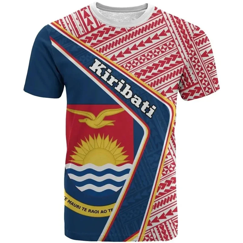 

Футболка KIRIBATI принт национального флага, футболка «сделай сам», новая модная мужская и женская уличная одежда, футболки, повседневная спортивная одежда, топы для спортзала, футболки