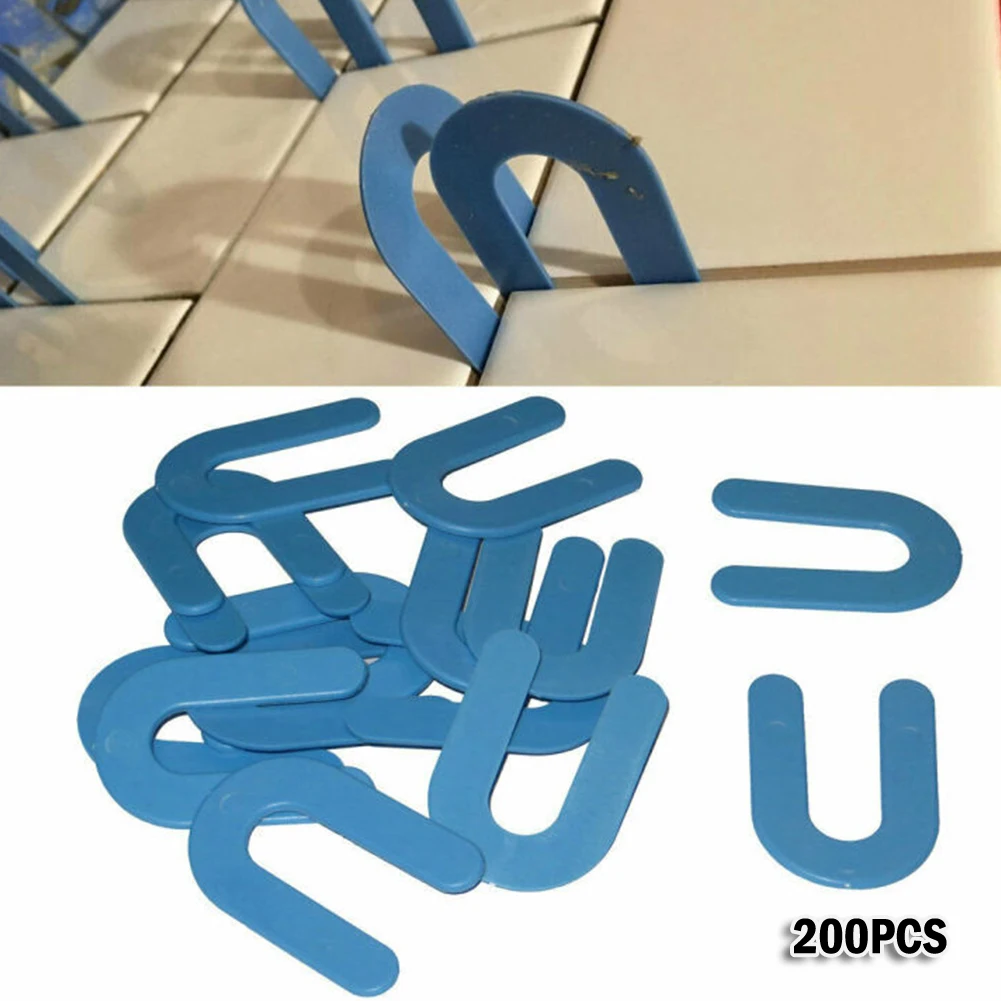 Tile Spacers 200pcs U-Shaped Horseshoe Shims Tile Spacers PP Level Wedges Positioning Clips For Aligning Marble Granite Porcelain