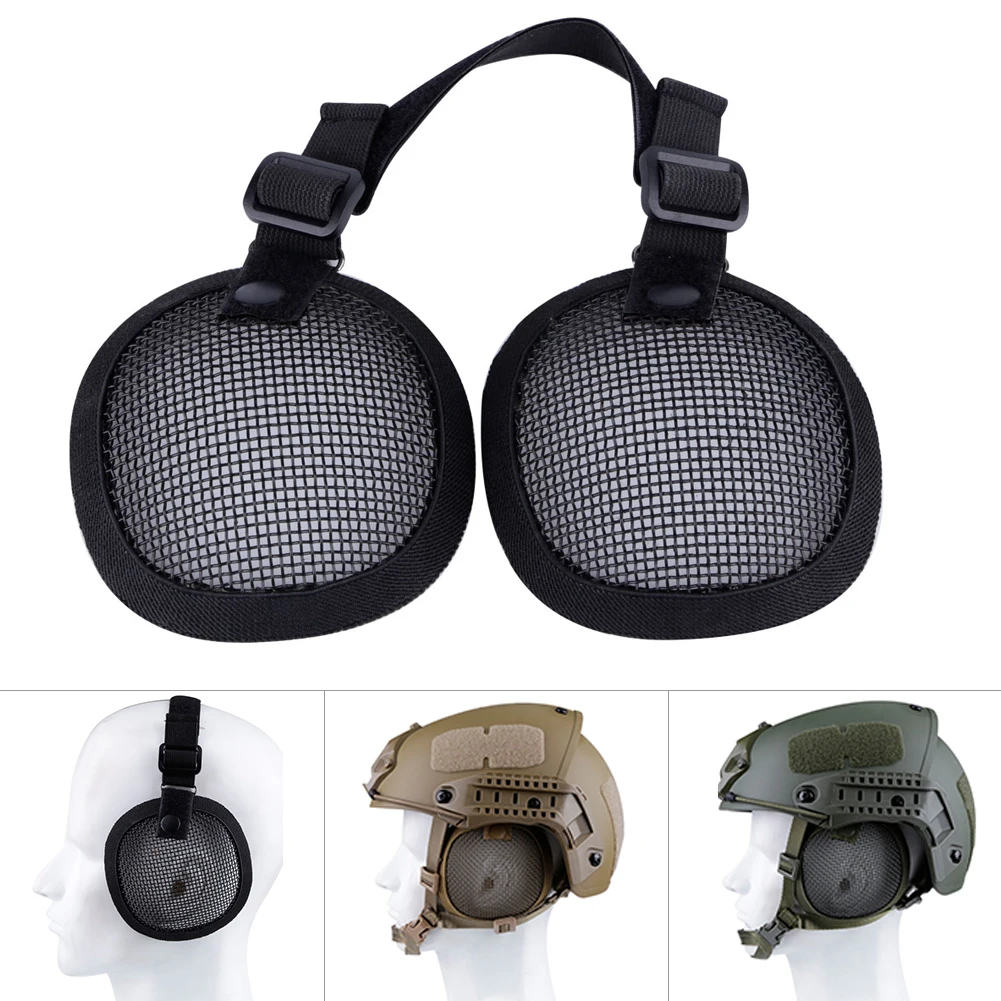 

Tactical Wire Mesh Ear Protector Airsoft Military Paintball Metal Side Cover with Ear Protection for Fast Helme