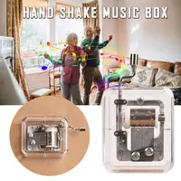 NEWEST 24 Songs Mini Music Box Hand Cranking Music Movement Transparent DIY Music Box Collectibles for Cute Christmas Gift 2