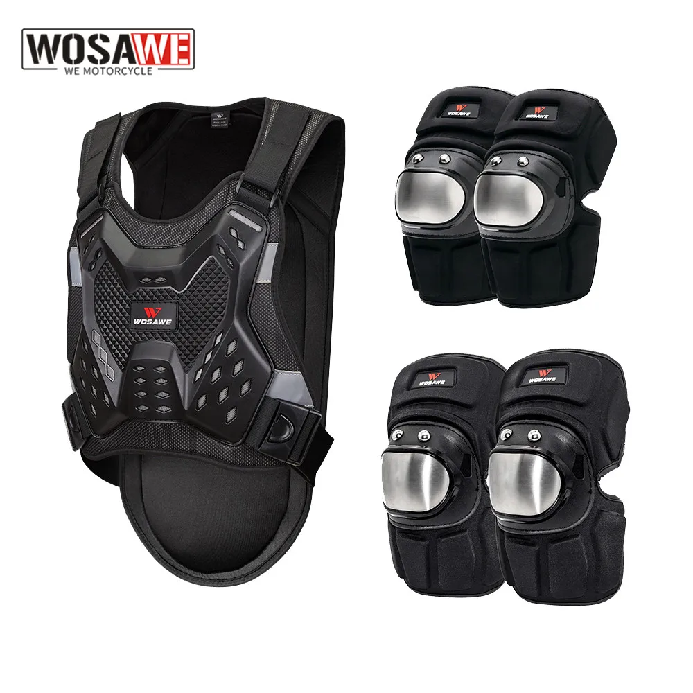 Wosawe Motorcycle Full Chest Armor Suit Adult Racing Motocross Body Armor Skateboard Body