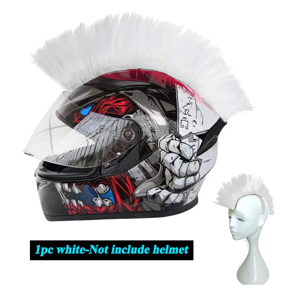 Wakauto Helmet Braid Decal – Detachable Motorcycle Helmet Hair Accessory With Suction Cup (Red) - View #7
