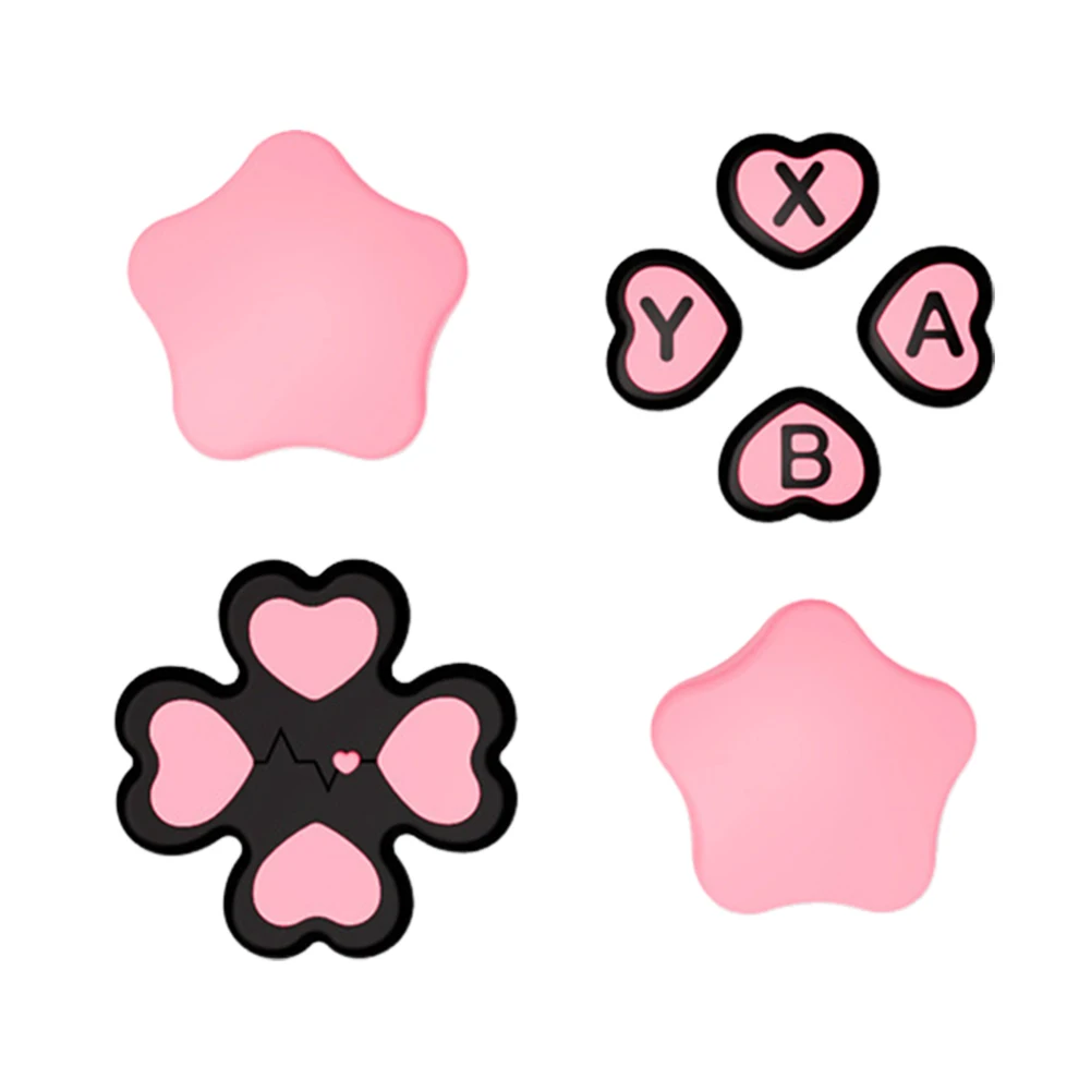 Cute D-Pad Button Caps Silicone Thumb Grips Set ABXY Key Buttons Sticker for Nintendo Switch2 Joy-Con