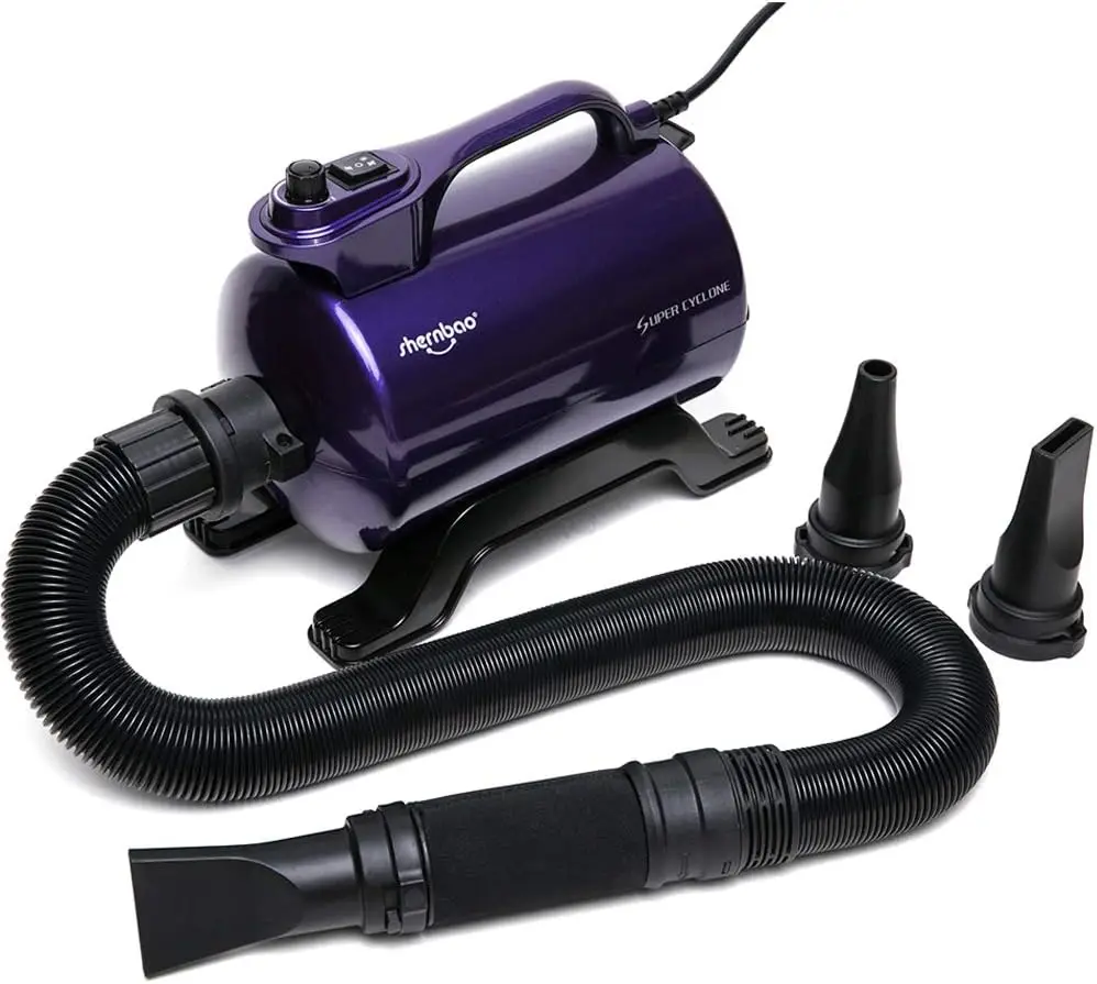 

Velocity Professional Dog Pet Grooming Hair Drying Force Dryer Blower 5.0HP (Super Cyclone) SHD-2600P (Purple)