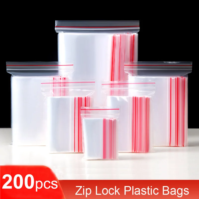 ZipLock Plastic Bags Clear Small Bag Plastic Storage Bag Zipper Sealed Bags for Small Jewelry Food Packing Self Seal Poly Bags