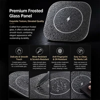 15W Built-in Wireless Charger Flush Mount Desktop Charging Station Black & White , US/EU/UK Plug Fast Charge for Office Home 5