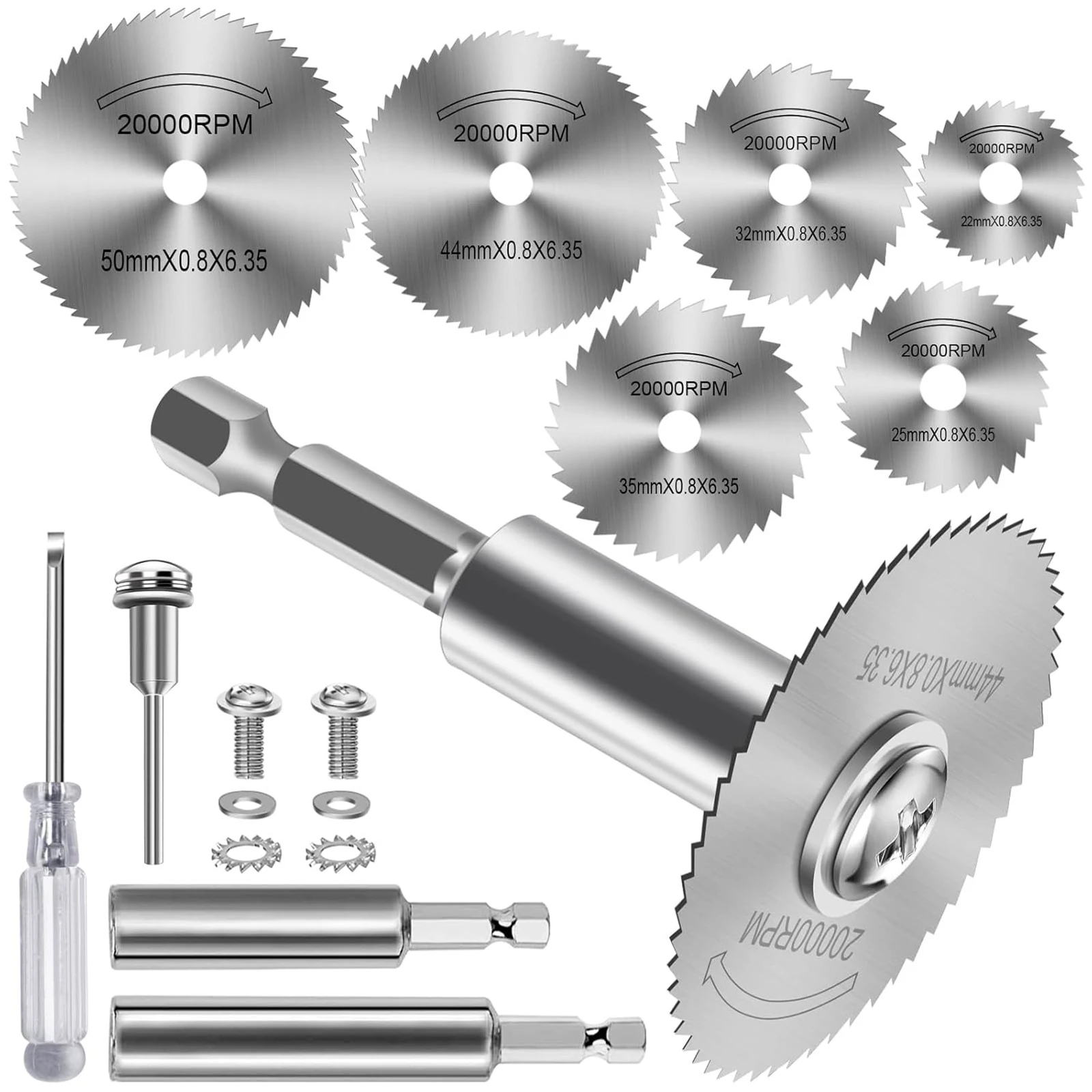 PVC 파이프, 목재, 금속용 드릴 로터리 커팅 휠 1/8인치 및 1/4인치 샹크, 드라이버 포함, 육각봉 옵션