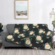 Manta con estampado 3D de Snorlax para niños y adultos, manta decorativa para sofá, dormitorio, regalo de Navidad