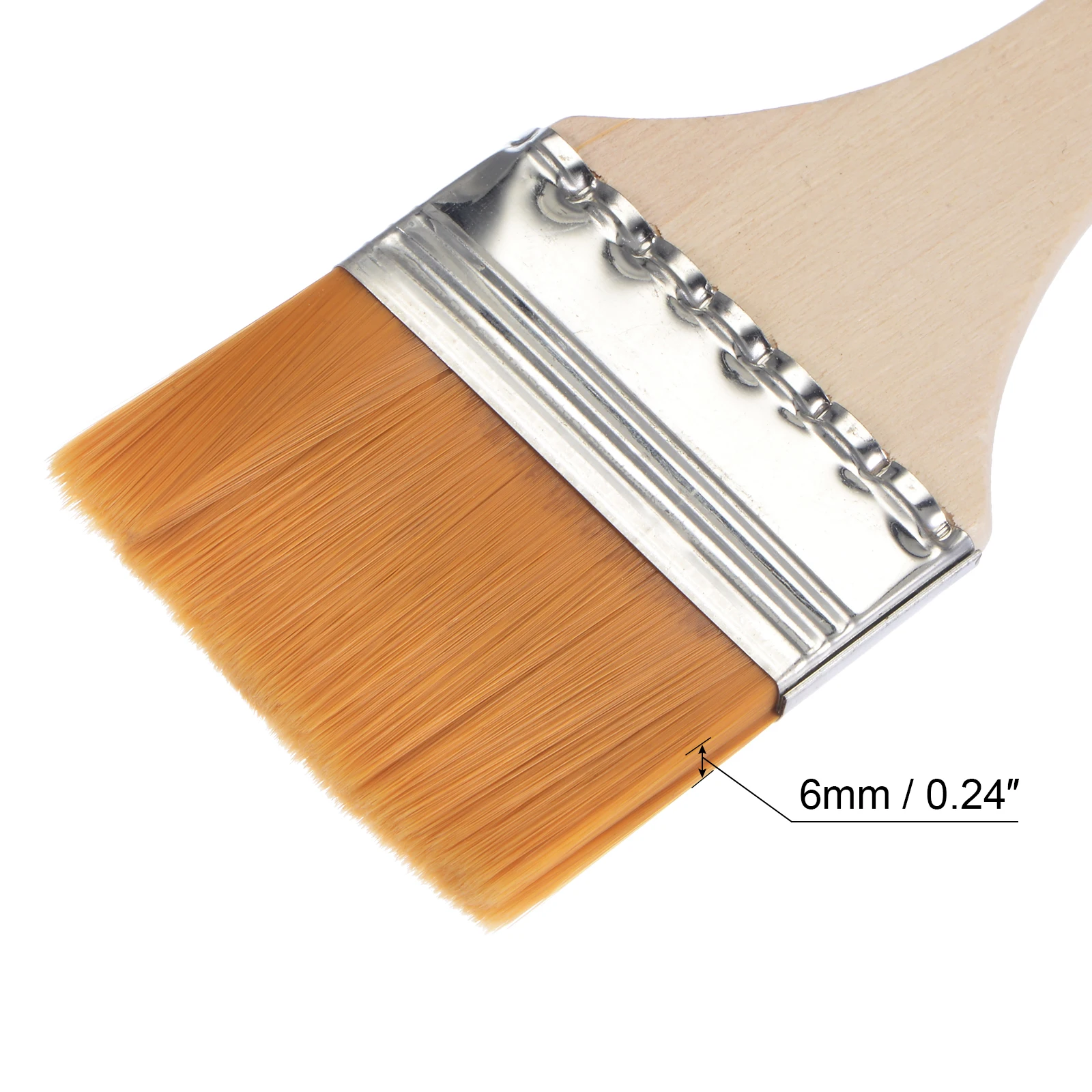uxcell 6" Paint Brush 2" Width Soft Nylon Bristle with Wood Handle for Wall, Cabinets, Fences Yellow 12 Pcs