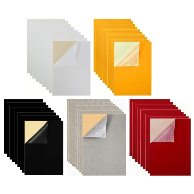 10 Pcs Peels and Felt Sheets Self-Adhesive Fabric Liners Multifunctional Felt Sheets Felt Adhesive Sheet A 4 Size