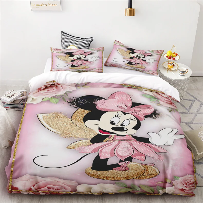 Description Picture 2 of itemPink Minnie Duvet Cover Girl Bedding Set for Teens Boy Girls Birthday Gifts Princess Style Bedroom Decoration Full Size Single