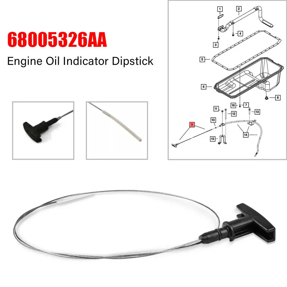 For 2007- Dodge Ram Trucks 6.7L 68005326AA 1Pc Engine Oil Indicator Dipstick Auto Car Accessories Repair Metal Tool Kit