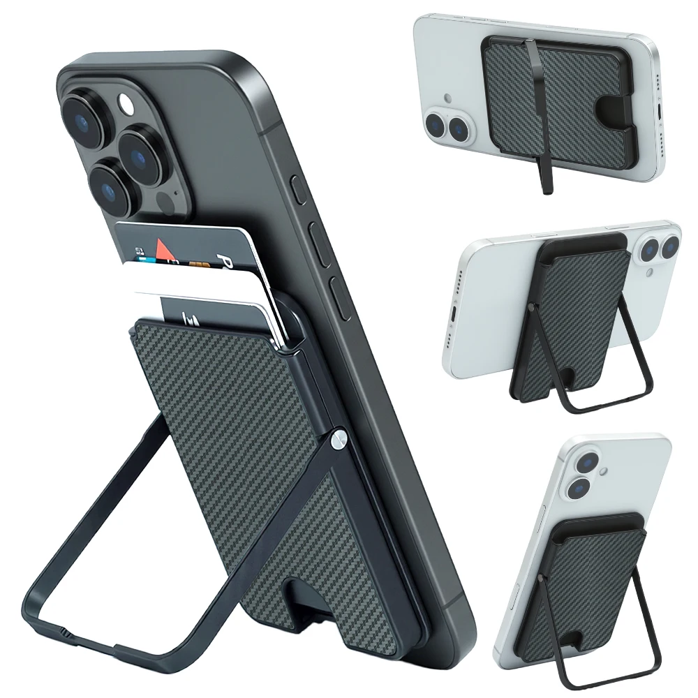 Cingrow für MagSafe Wallet Kartenhalter mit Ständer, magnetische Geldbörse für iPhone Serie, RFID-Kartenhalter