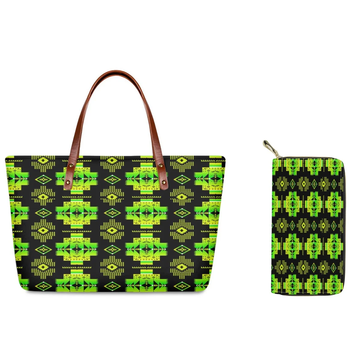 Forudesigns Combo Bag Wallet Fashion Aztec Tucson Red Turchesi Totes Ladies High Street Vintage Handbags Shopper Bag Retro