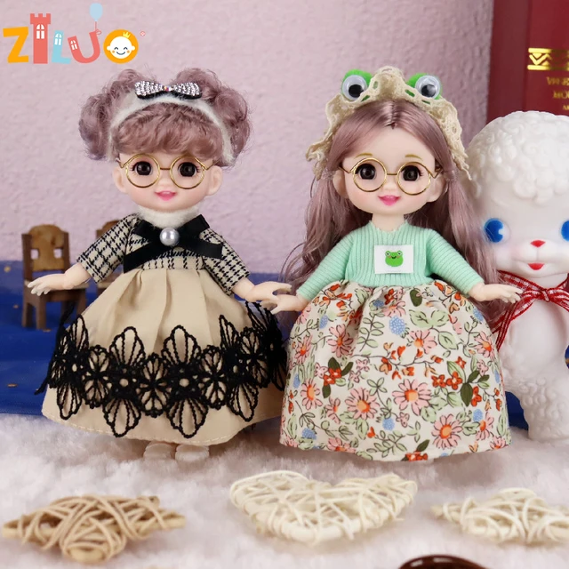 1/12 BJD 17cm Princess Cute Dress Up Dolls 2022 New Suit Girl Child Cute Toys Clothes Accessories Birthday Gifts 1