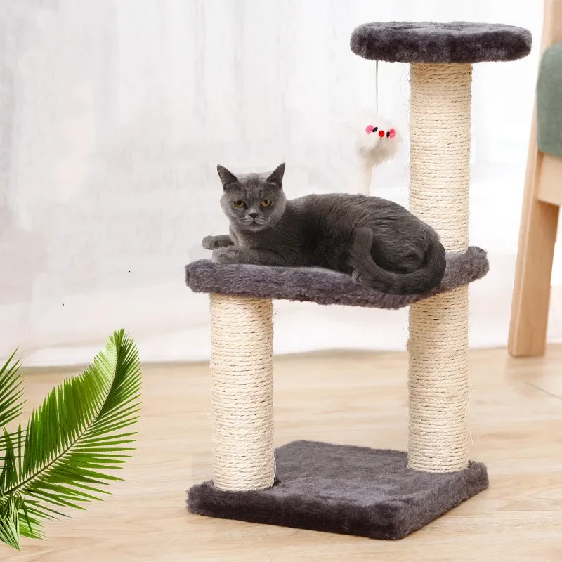 3-Layers Cats Toys Scratching Post Sisal Rope Three Pillars for Kitten Grind Claw Cat Climbing Frame Posts Pet Furniture 3-Layers Cats Toys Scratching Post Sisal Rope Three Pillars for Kitten Grind Claw Cat Climbing Frame Posts Pet Furniture
