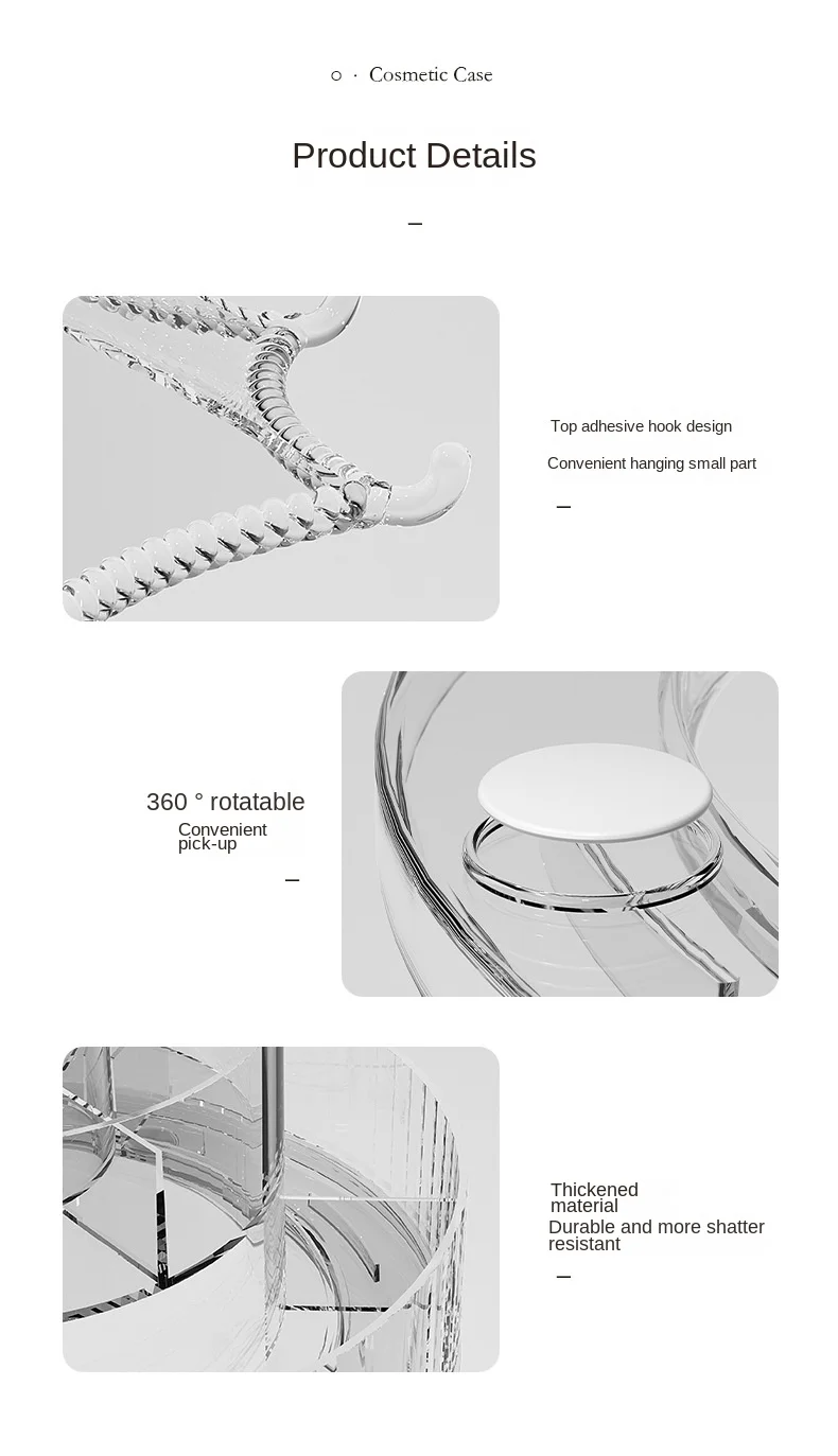 1Pc Cosmetics Storage Box, 360° Rotating Cosmetics Storage Box, Umbrella Design Acrylic Makeup Organizer, Light Luxury Desktop