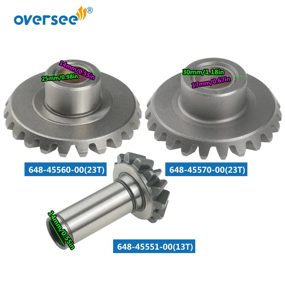 648 Gear Kit For Yamaha Outboard Motor 2T 25HP C25 F25 Forward Gear 648-45560; Reverse 648-45570; Pinion 648-45551-00