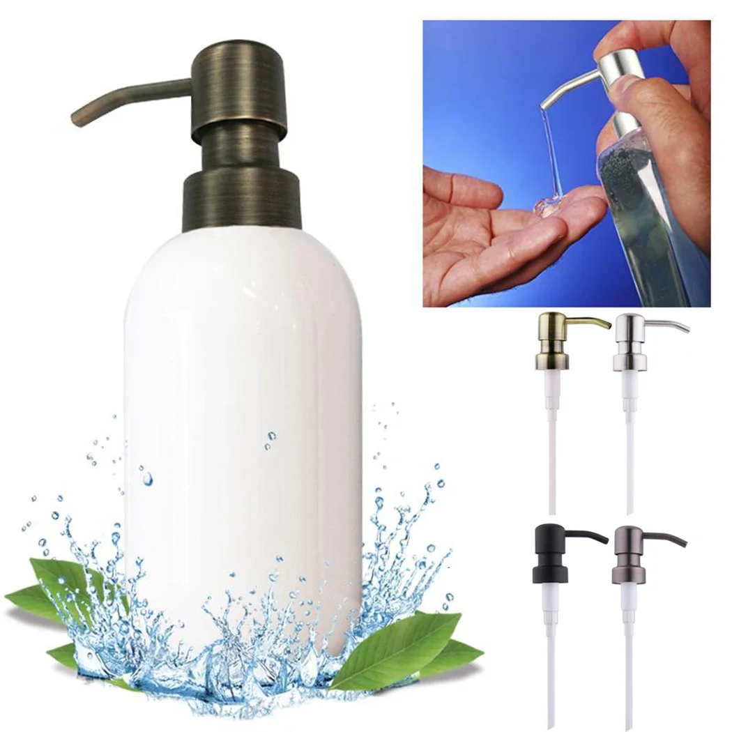 1Pc Metal Soap Pump Liquid Lotion Gel Dispenser Replacement Jar Tube Tool For 28/400 thread standard Monin Syrup Juice Bottle 6