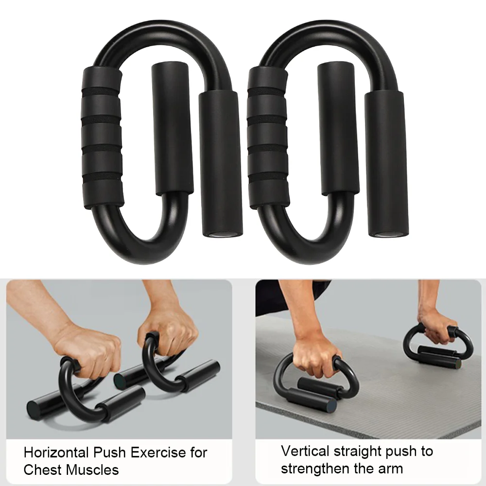 S Shape Push Up Stand Trainers Foam Handles Push Up Stands Bar Anti Slip Home Fitness Chest Training Equipment push up bar folding push up board push up board push up stand