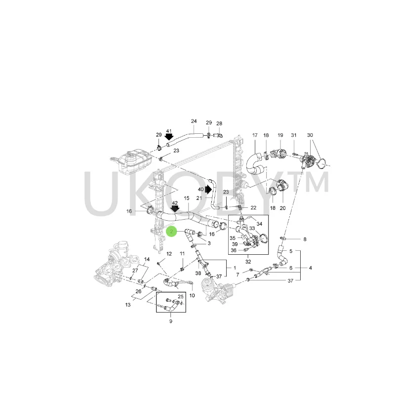 55596898 Applicable to Be ko nk ol a Inlet hose/bent oil radiator pipe