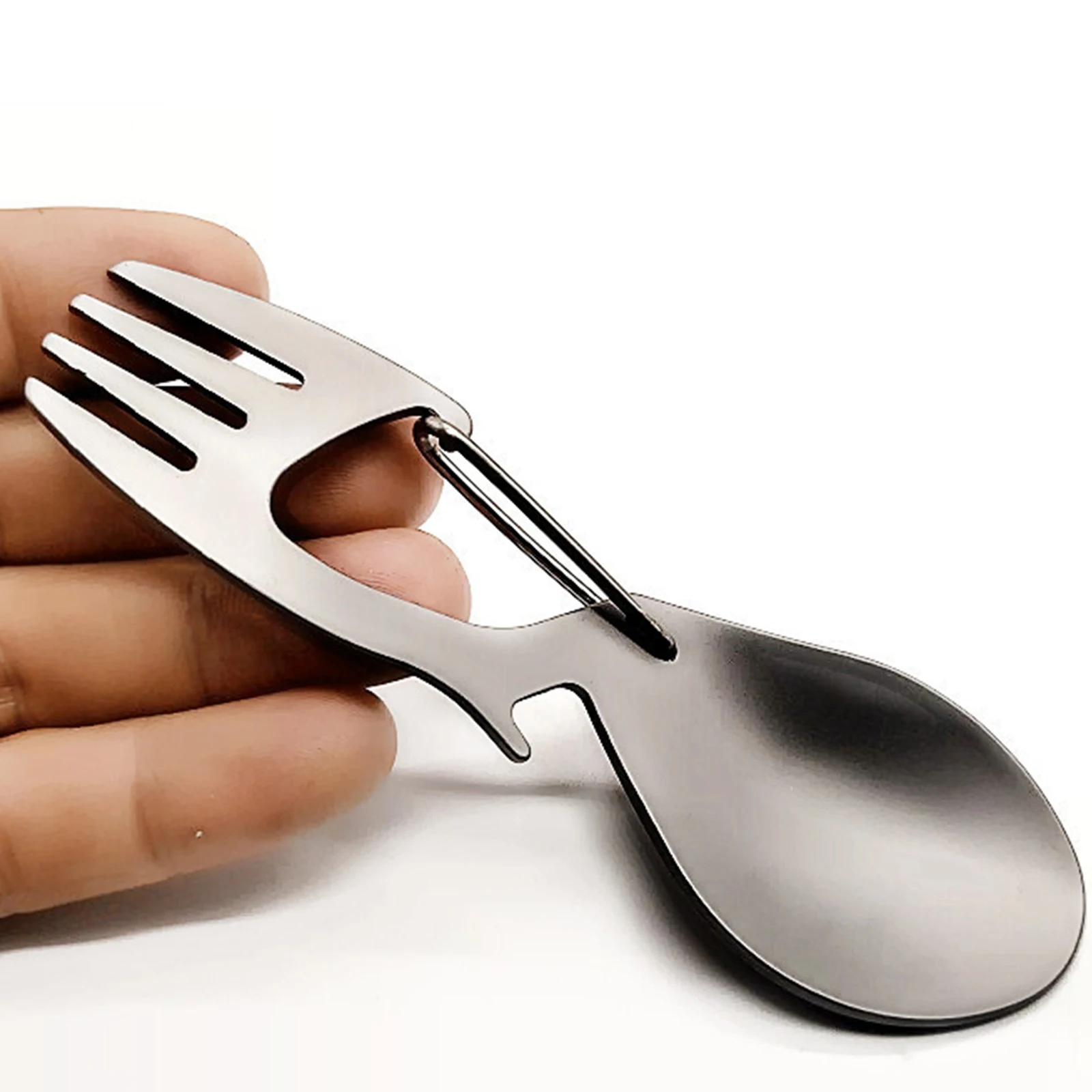 

Multifunctional Titanium Alloy Outdoor Barracks Camping Tableware Spoon Spoon Fork Bottle Opening Accessory Tools